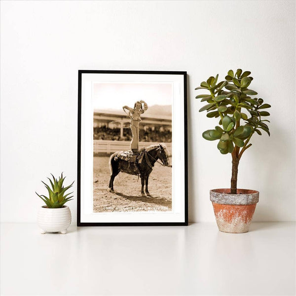 Little Cowgirl on Pony Print