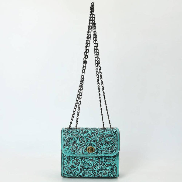 Hand-Tooled Leather Small Cross Body Bag