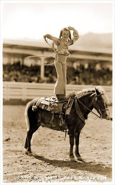 Little Cowgirl on Pony Print