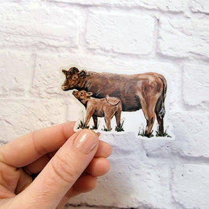 Mom and Baby Cow Vinyl Sticker: Loose Stickers