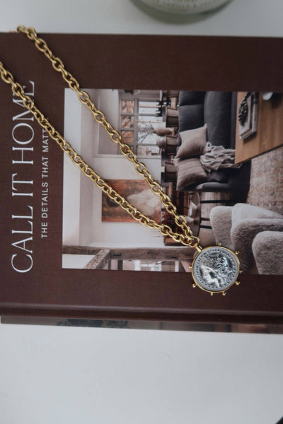 TWO TONED COIN NECKLACE
