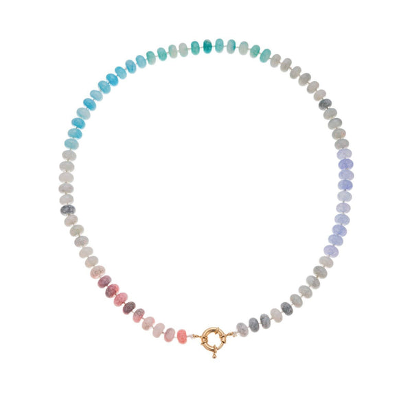 Natural Stone Semi-Precious Glass Mixed Necklace | 40NK9659