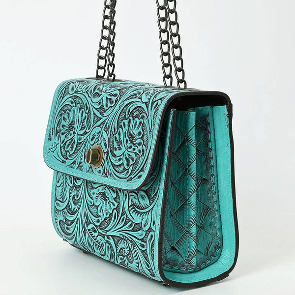 Hand-Tooled Leather Small Cross Body Bag