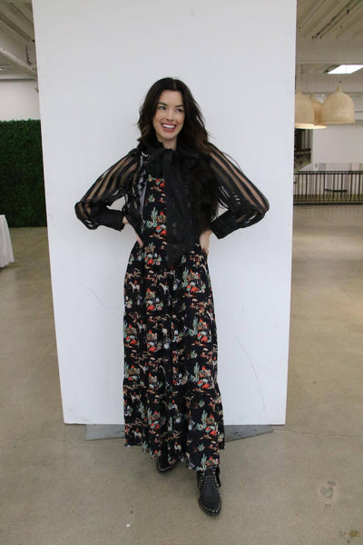 TH86 S148 Overall RUFFLE ROMPER BLACK WAGON (1 Piece)