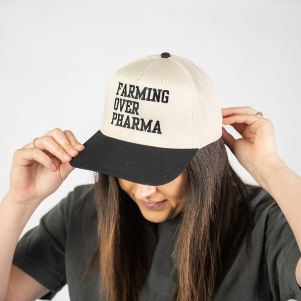 'Farming over Pharma' Women's Embroidered Trucker Hat