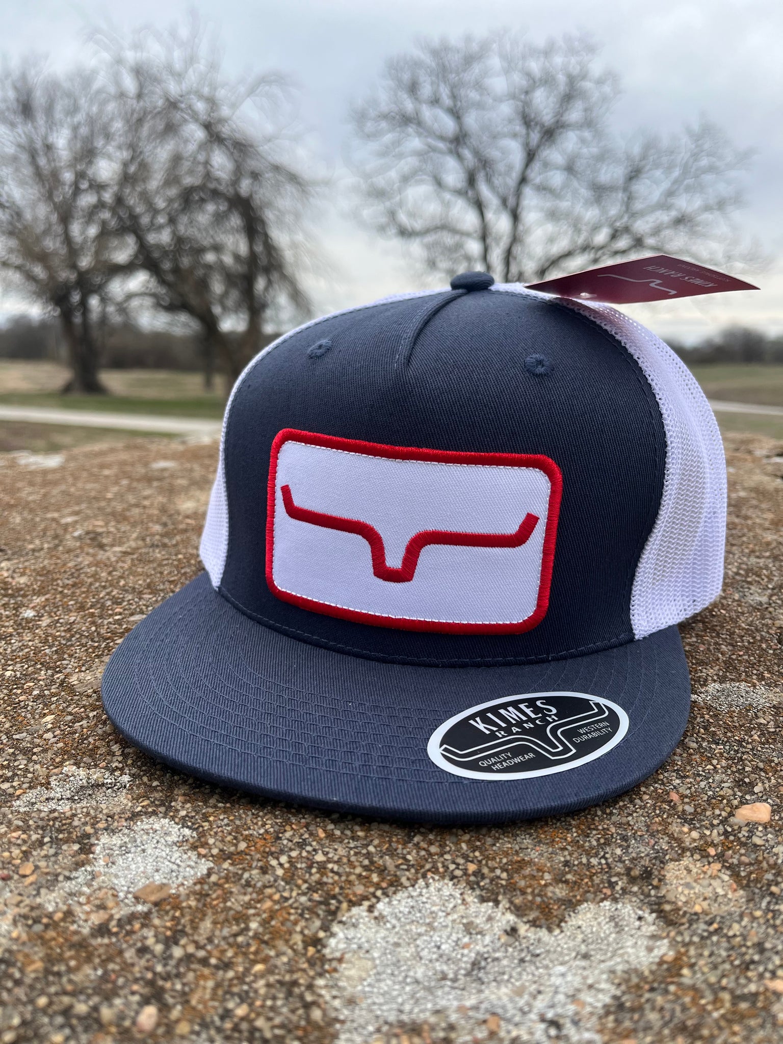 Kimes Ventilated Banner Hat- Navy/Navy