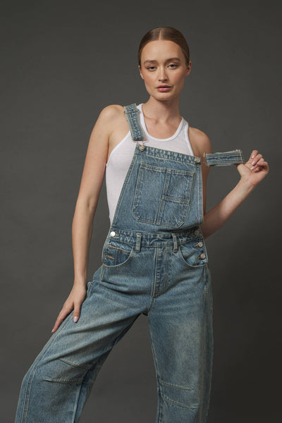 MAP2994 SLOUCHY RELAX FIT DENIM OVERALL