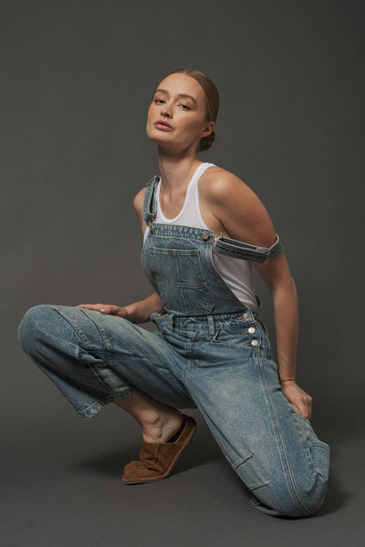 MAP2994 SLOUCHY RELAX FIT DENIM OVERALL