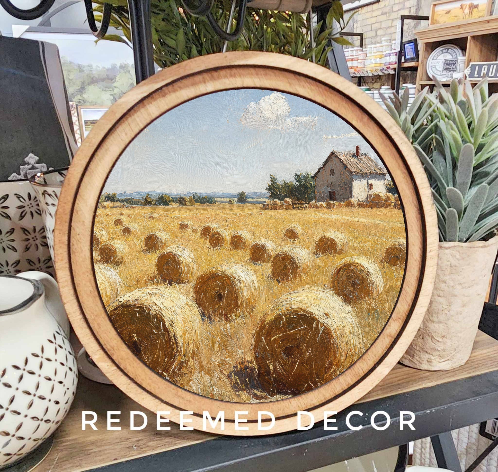 8" Round Hayfield Art
