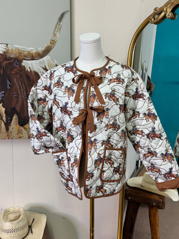 Ride N Rope quilted cowgirl jacket with ties