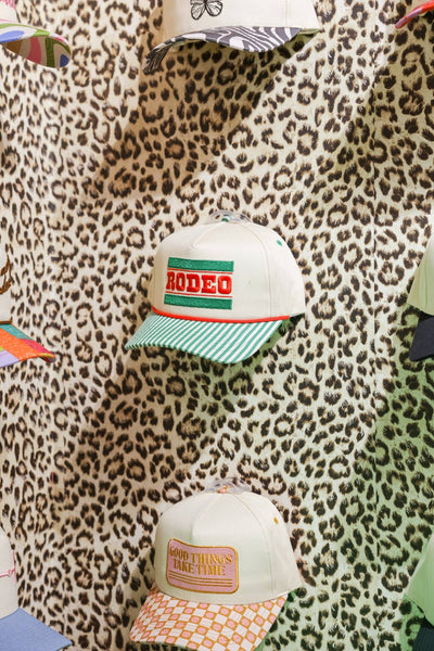 Rodeo Embroidered Striped Hat