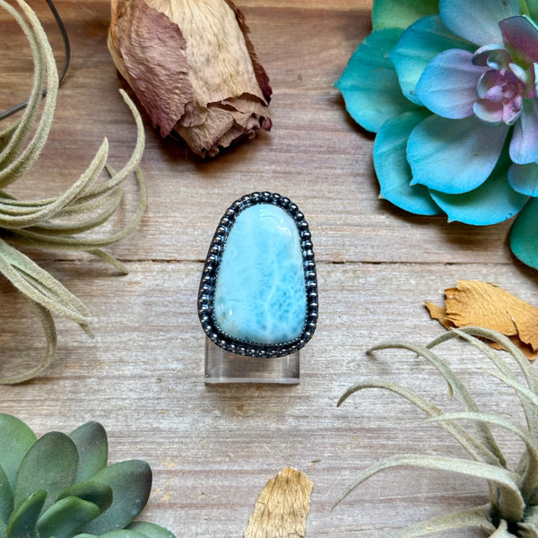 MJ Ring Trapezoid Larimar Sterling Silver