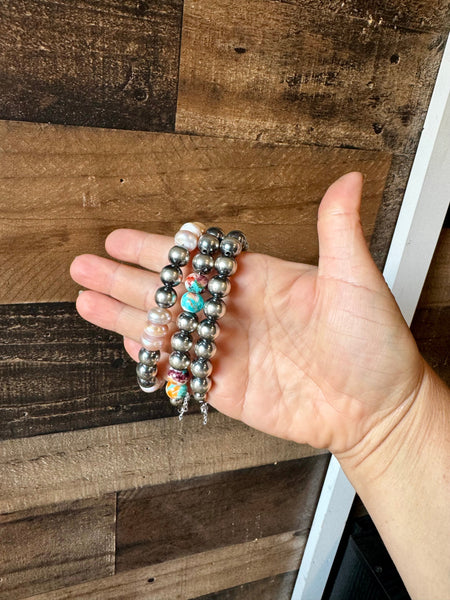 10mm Sterling Silver Pearl Bracelet