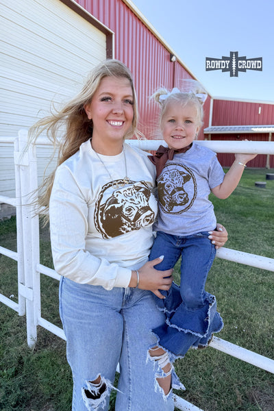 DS KIDS Happy Hereford Tee- BROWN