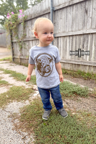 DS KIDS Happy Hereford Tee- BROWN
