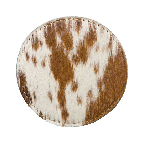 Brown Cowhide Coaster Set