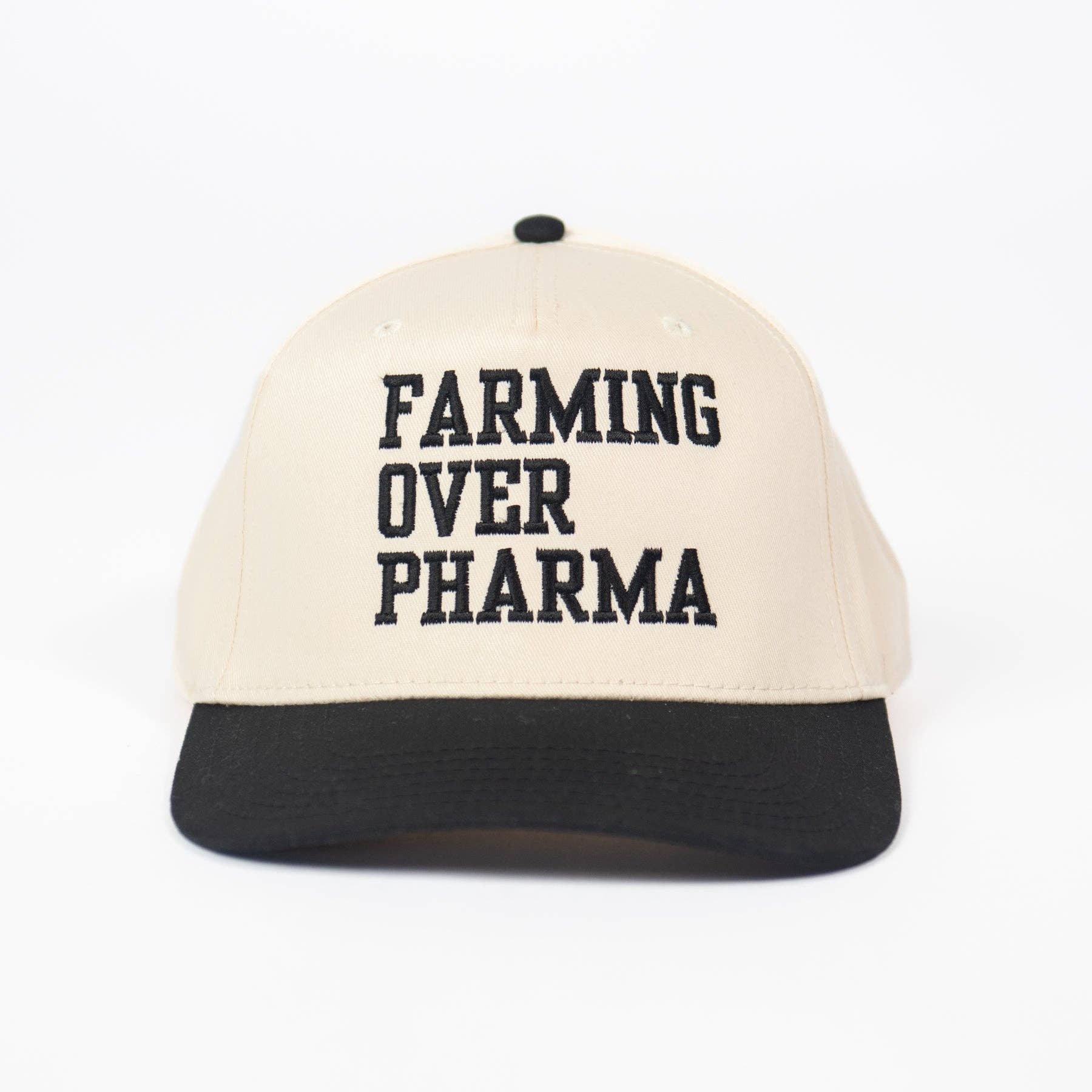 'Farming over Pharma' Women's Embroidered Trucker Hat