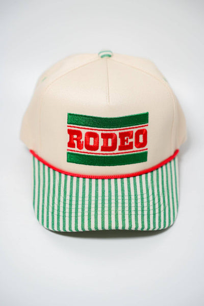 Rodeo Embroidered Striped Hat