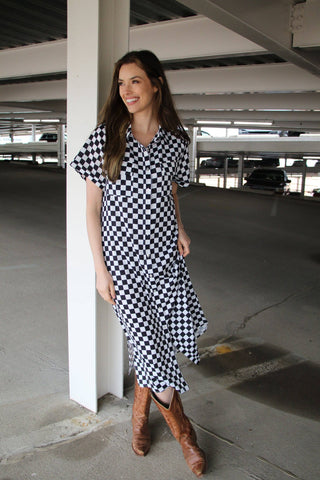 Black and White Check Dress