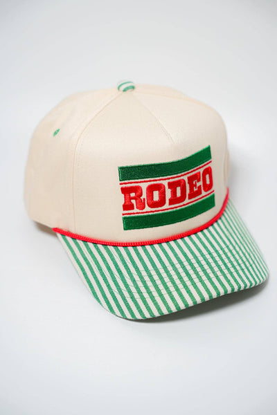 Rodeo Embroidered Striped Hat