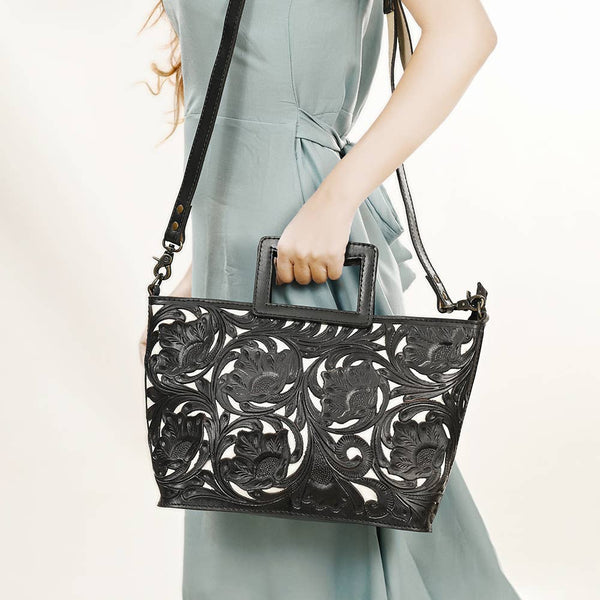 Lady in Black Tooled Bag