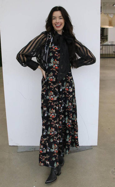 TH86 S148 Overall RUFFLE ROMPER BLACK WAGON (1 Piece)