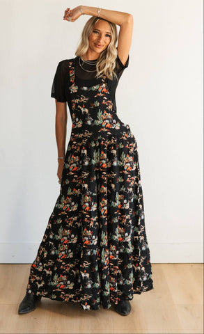 TH86 S148 Overall RUFFLE ROMPER BLACK WAGON (1 Piece)