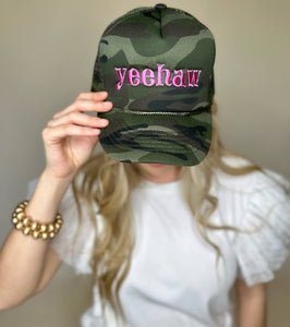 Yeehaw cowgirl embroidered Trucker Hat bridesmaid coastal