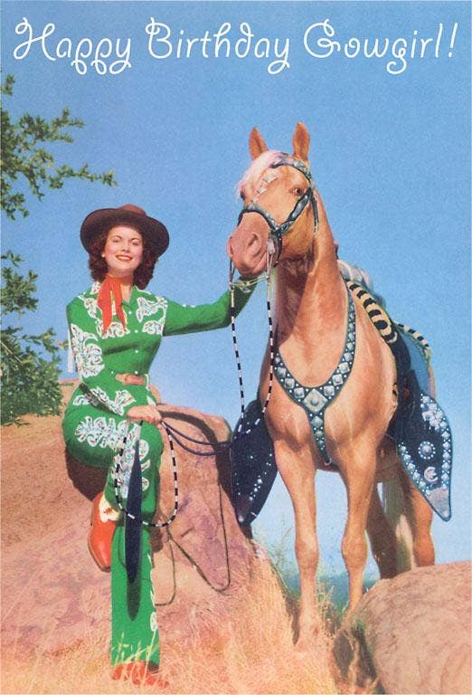 Happy Birthday, Cowgirl - Vintage Card