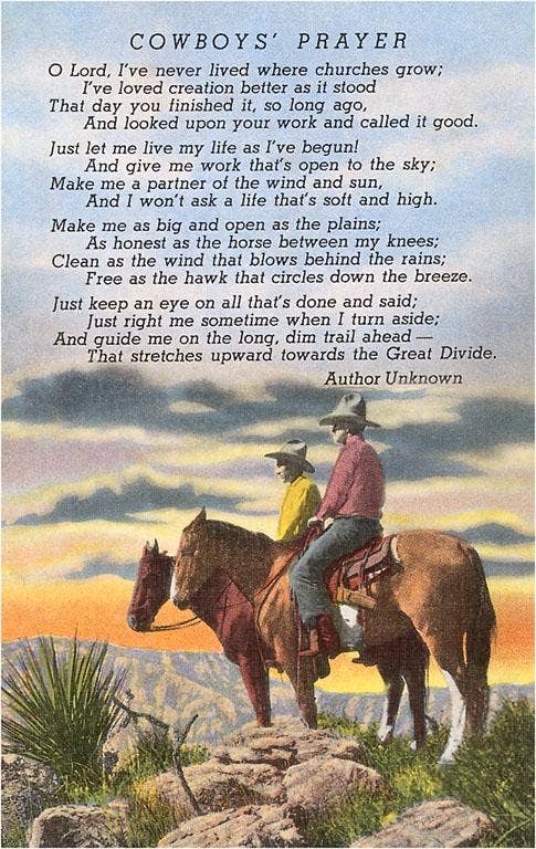 TW-21 Cowboys' Prayer -Note Card