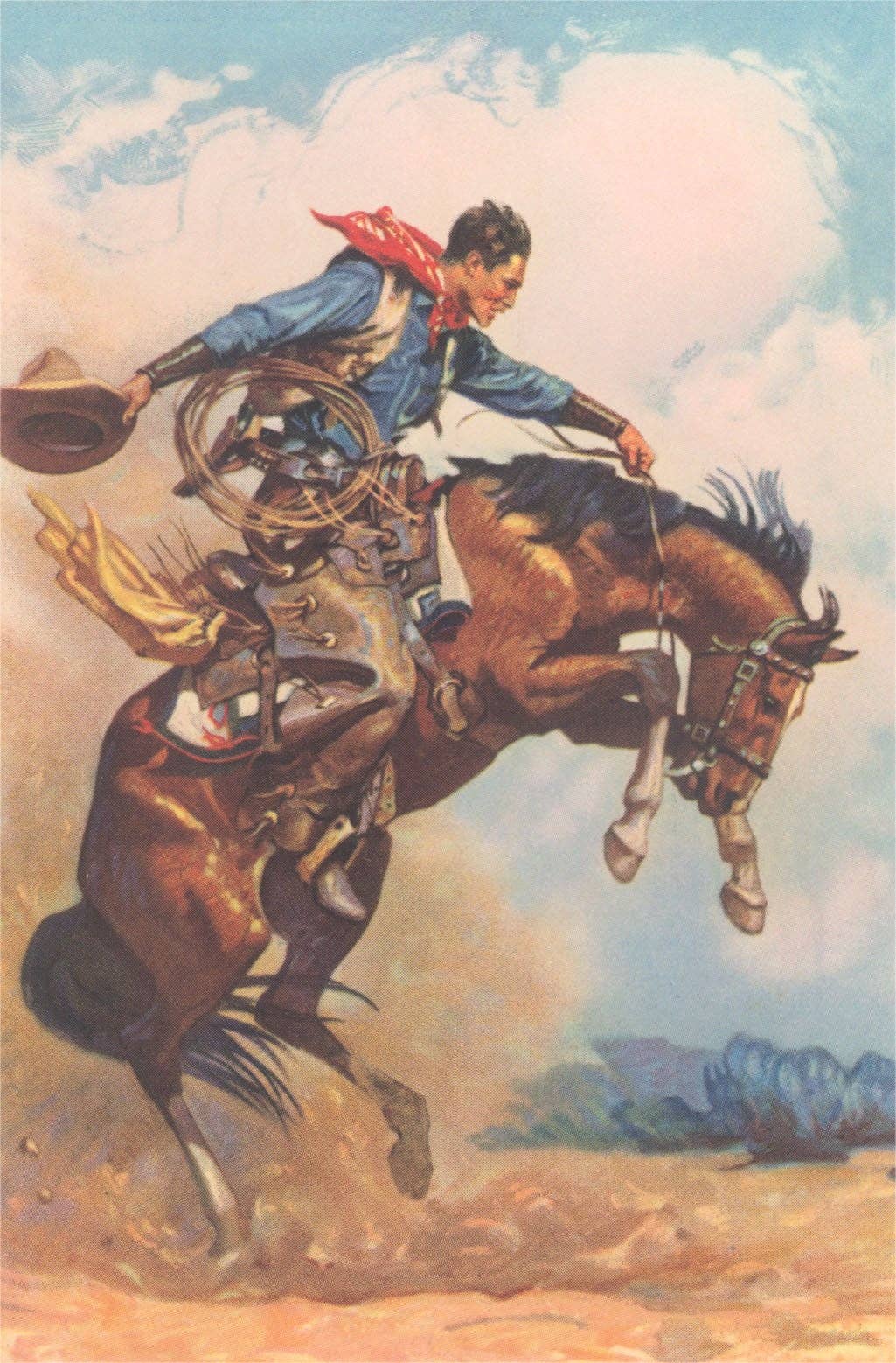 CB-228 Cowboy on Bucking Bronco, Note Card