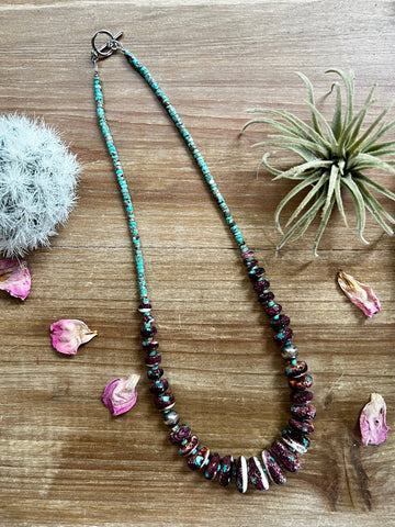 Large Purple Spiny Oyster Graduated Necklace