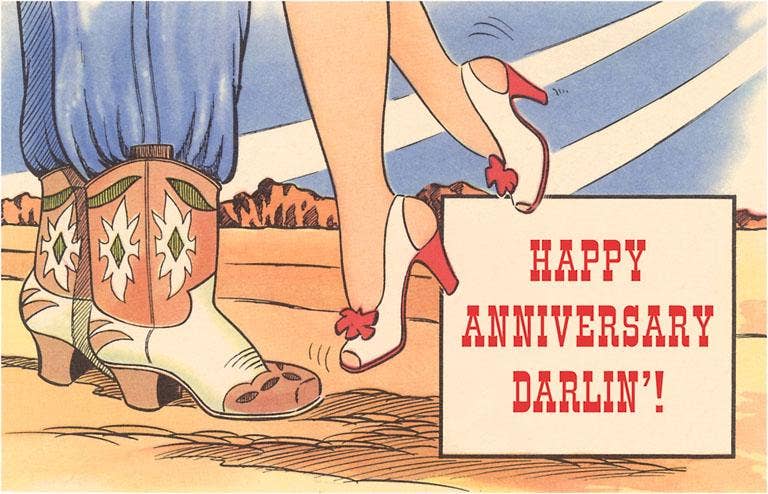 Happy Anniversary Darlin' Postcard