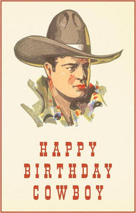 Happy Birthday Cowboy - Vintage Card