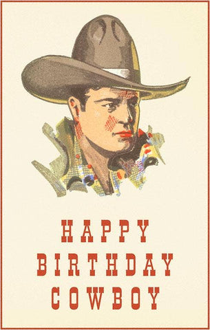 Happy Birthday Cowboy - Vintage Card