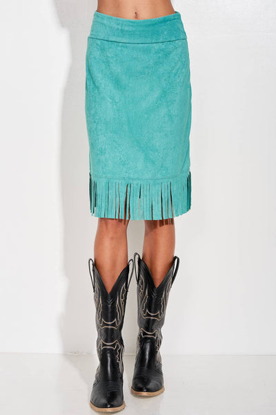 TH Annie Turquoise Fringe Skirt