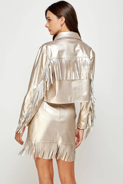 TH The Shania Champagne Fringe Jacket