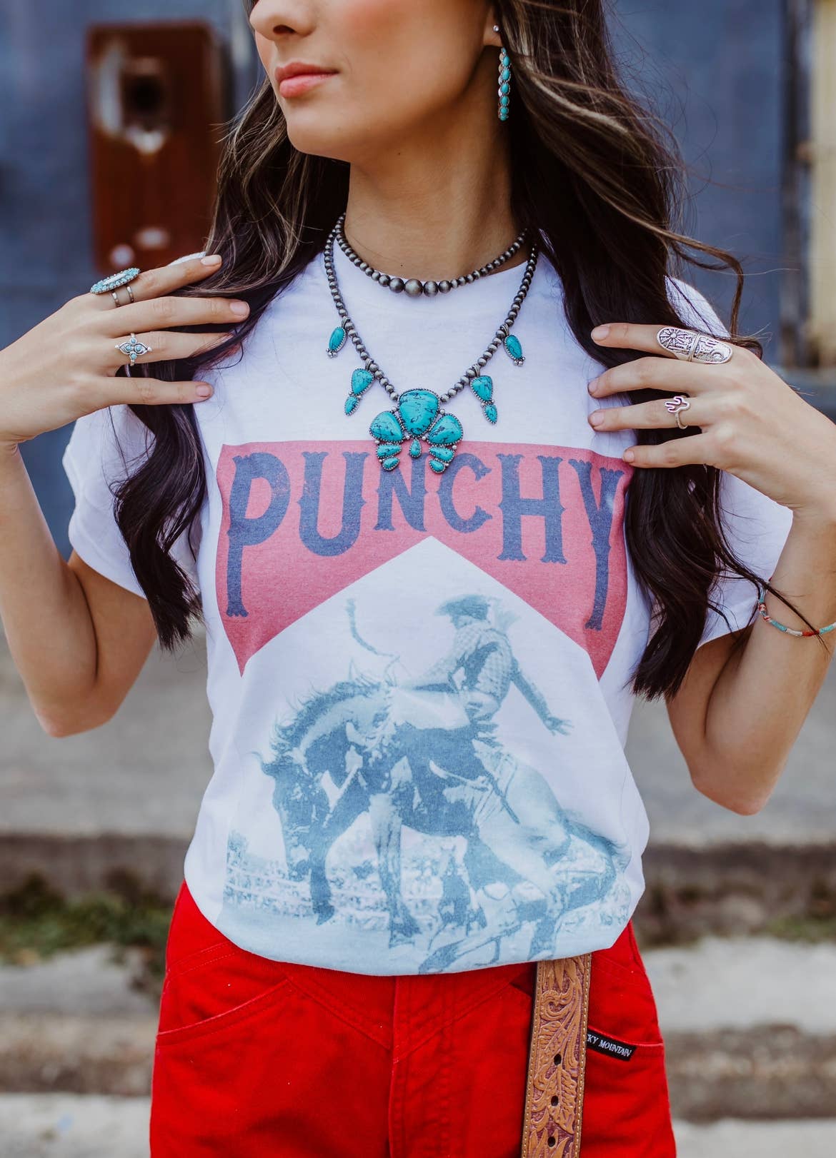 Punchy western cowboy graphic t-shirt