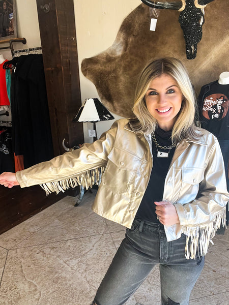 TH The Shania Champagne Fringe Jacket